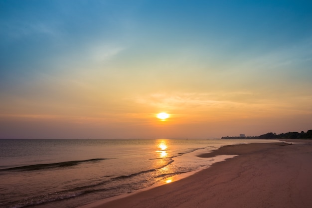 Sai Thong Beach with sunset, Rayong, Thailand