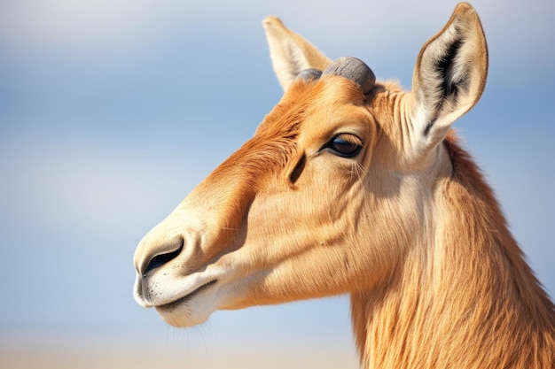 Saiga antelope close up