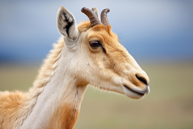 Saiga antelope close up