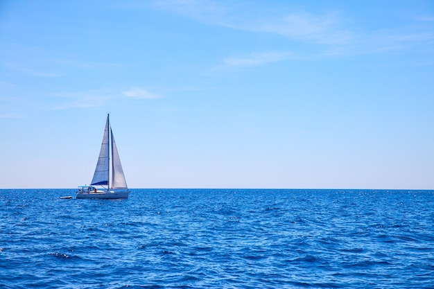 Sail boat in the sea. Seascape