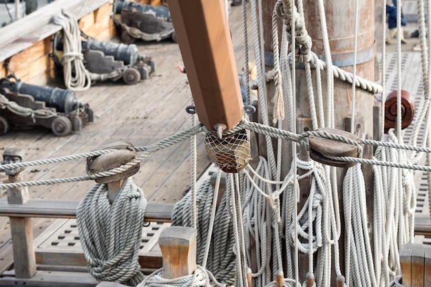 Sail ship shrouds and ropes