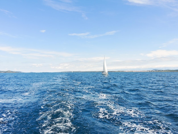 Sail yacht in blue Adriatic sea