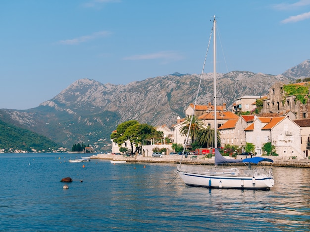 Sailboat in the ancient town