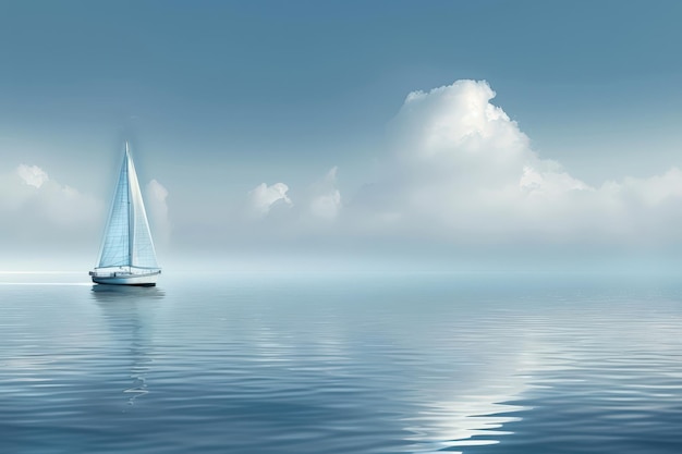 Photo a sailboat is sailing in the ocean on a cloudy day generative ai image