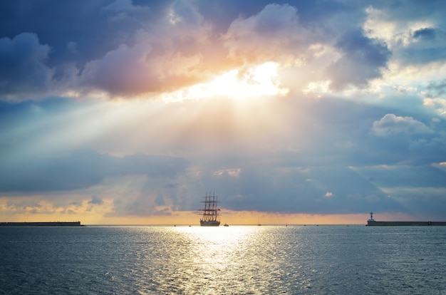 Sailboat in sea