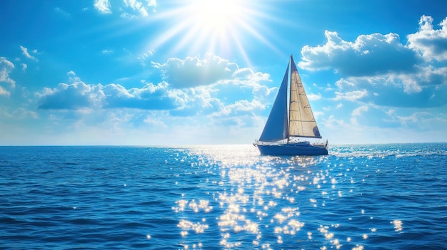 Photo sailboat on a sunny day