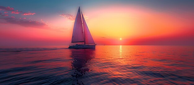 Photo sailboat at sunset