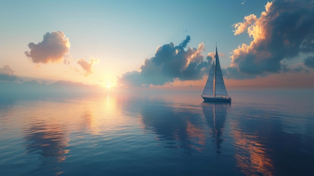 Photo sailboat at sunset