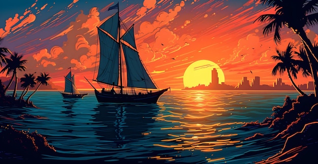 A sailboat on the water