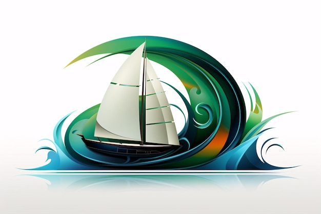 a sailboat in a wave