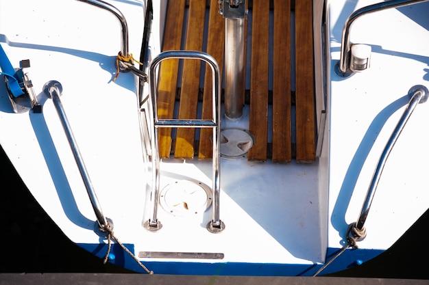 sailing boat details yacht on the sea