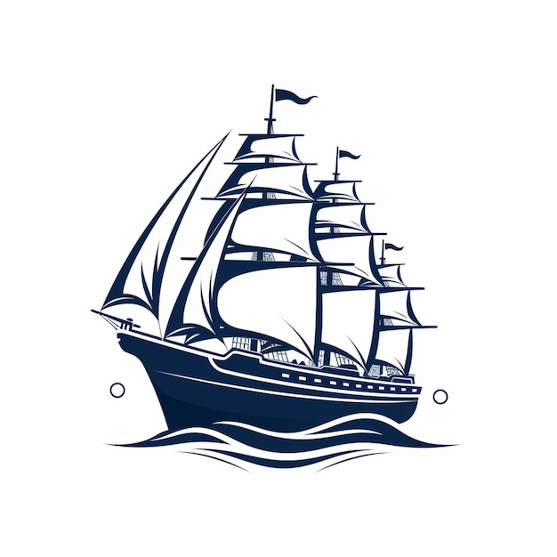 A sailing boat vector silhouette