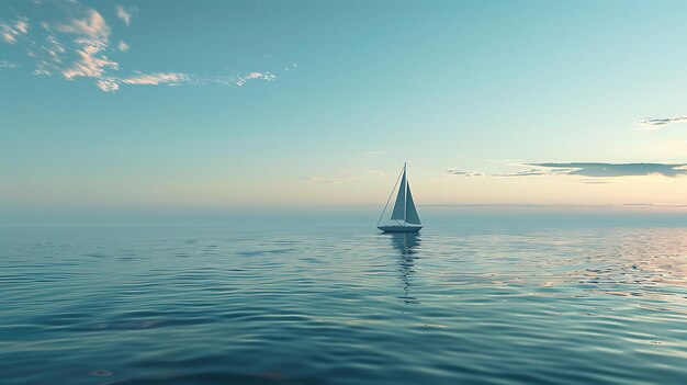 Photo sailing into the serene sunset