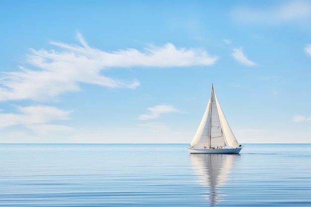 Sailing sailboat in summer on the water