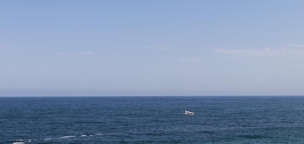 Sailing ship alone on the ocean