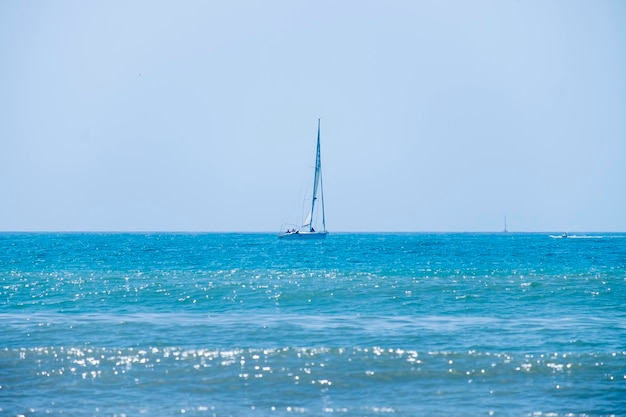 Sailing yacht in Mediterranean sea