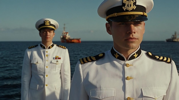 Photo sailor in dress uniform participating in ceremony