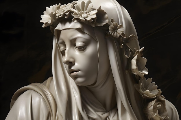 Saint Catherine of Siena sculpture illustration Generative Ai St Catherine is a famous catholic saint