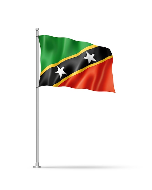 Saint Kitts And Nevis flag isolated on white