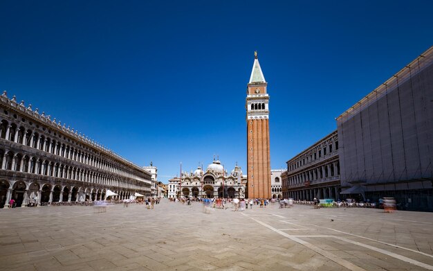 Saint Mark Square in the square in Venice, Veneto, Italy.