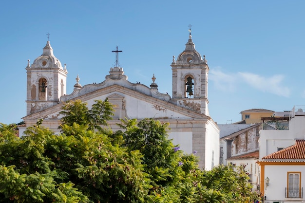 Saint Mary church view in Lagos city, Algarve, Portugal.