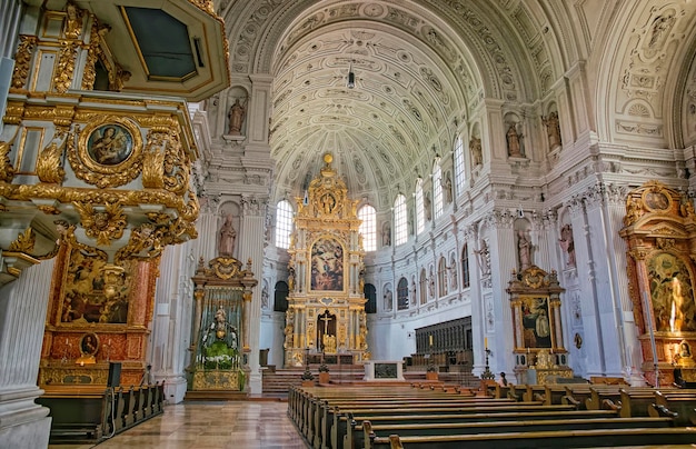 Saint Michael Cathedral Cathedral (Munich) hall interior and sanctuary