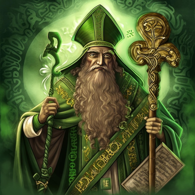 Saint Patrick day character Irish man face