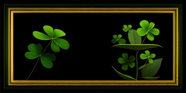 Saint Patrick's Day Banner Background with shamrock leaves Hat Generative AI