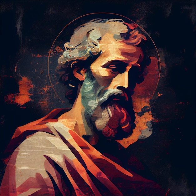 Saint Paul Apostle Portrait Color Illustration Generative Ai