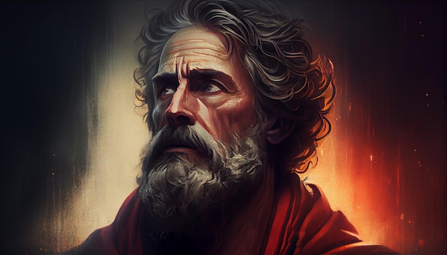 Saint Peter Apostle of Christ Colored Illustration Generative Ai