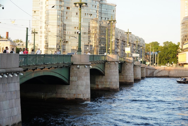 Saint Petersburg Russia August 19 2022 Sampsonievsky bridge a drawbridge across the Great Nevka in SaintPetersburg