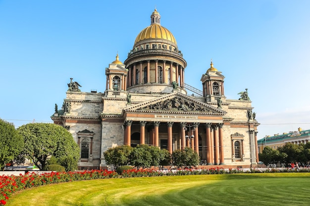 Saint Petersburg Russia View of St Isaac Cathedral in sunny day