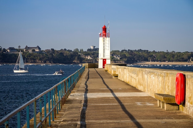 SaintMalo lighthouse and pier Brittany France