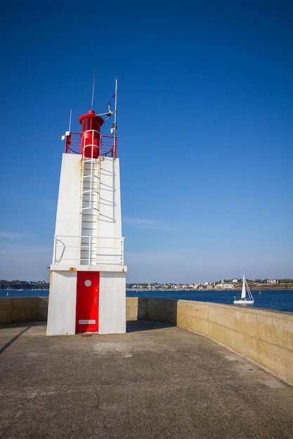 SaintMalo lighthouse and pier Brittany France