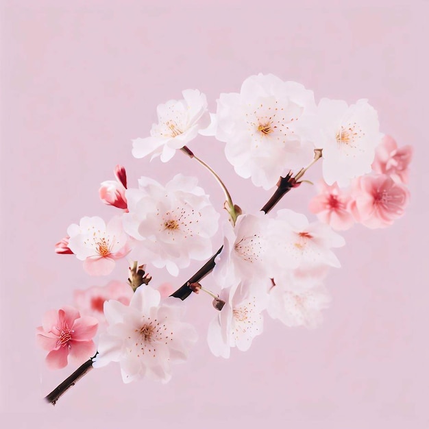 Sakura cherry blossom and pink sakura flower branch background