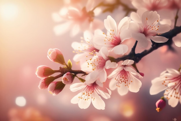 Sakura flower background Illustration AI Generative