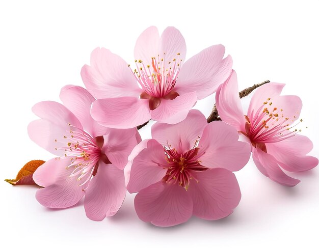 sakura flowers of pink color isolated on white background