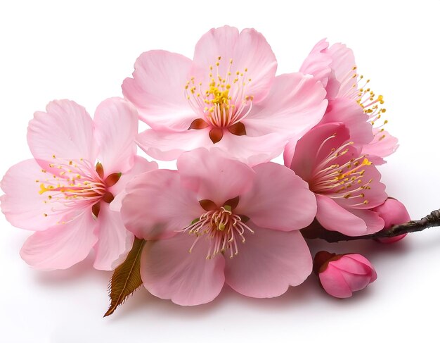 Photo sakura flowers of pink color isolated on white background