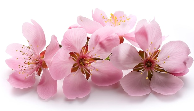 sakura flowers of pink color isolated on white background