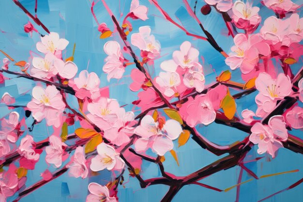 Photo sakura in japan backgrounds painting outdoors