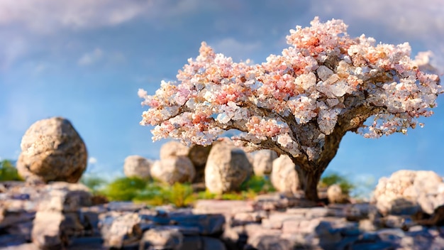 Sakura on the rocks