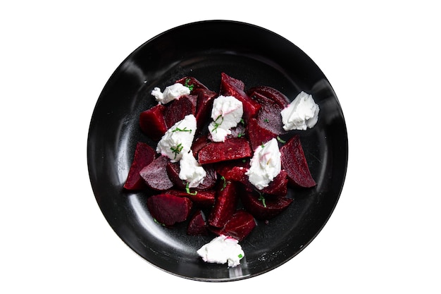 salad beet soft cheese beetroot healthy meal food snack on the table copy space food background