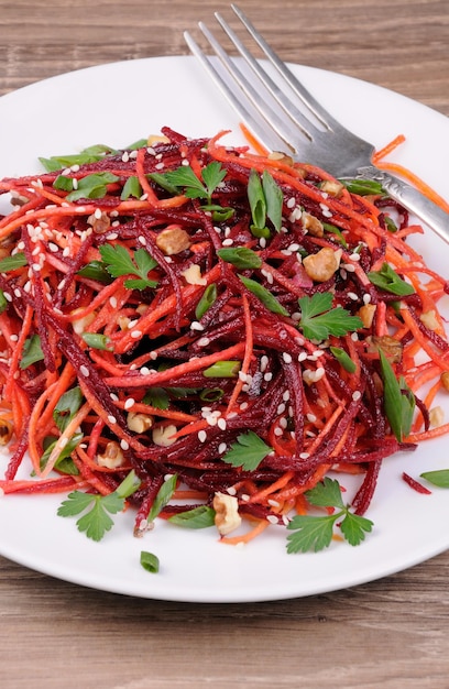 Salad of beets and carrots