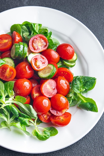 salad cherry tomatoes fresh dish healthy meal food snack diet on the table copy space food