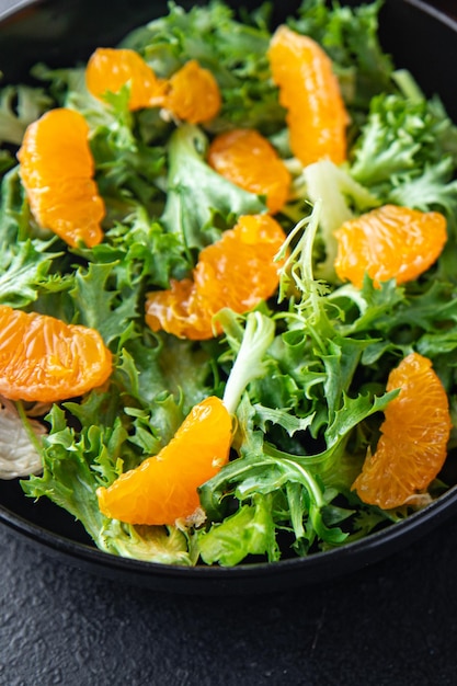 Salad orange fillet green leaves mix arugula spinach lettuce meal snack