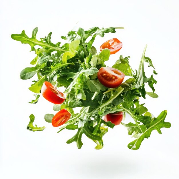 Salad vegetables floating arugula