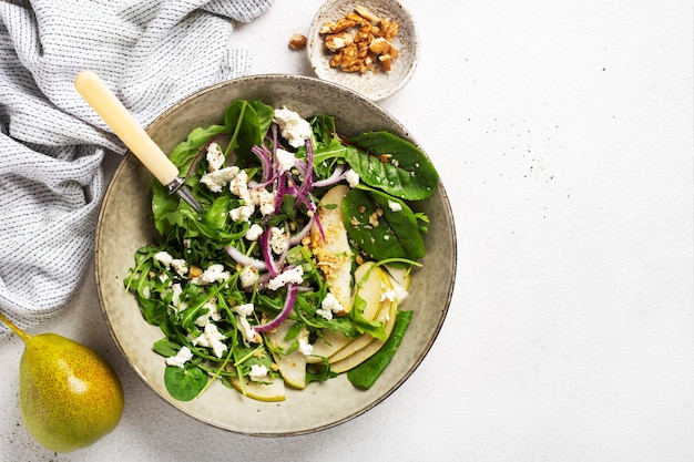 salad with arugula pear and cottage cheese