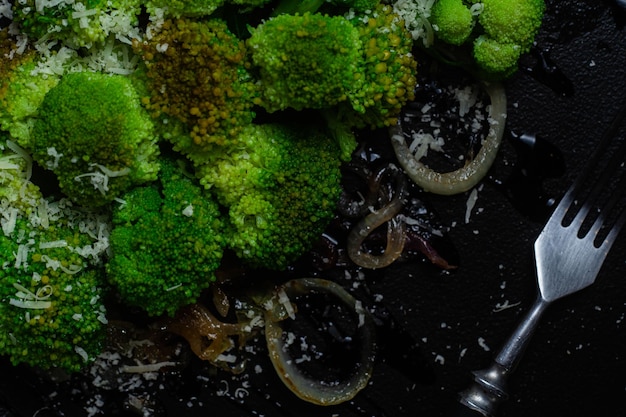 Salad with broccoli onions and walnuts