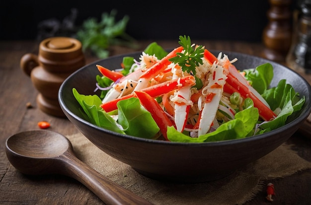 Salad with crab sticks