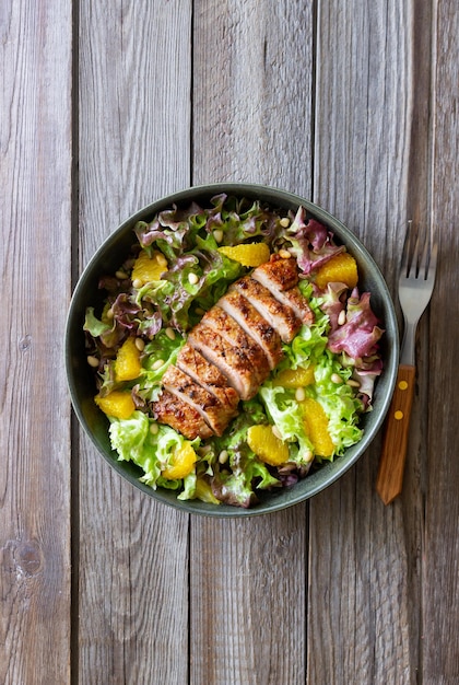 Salad with duck oranges and nuts Healthy eating Diet